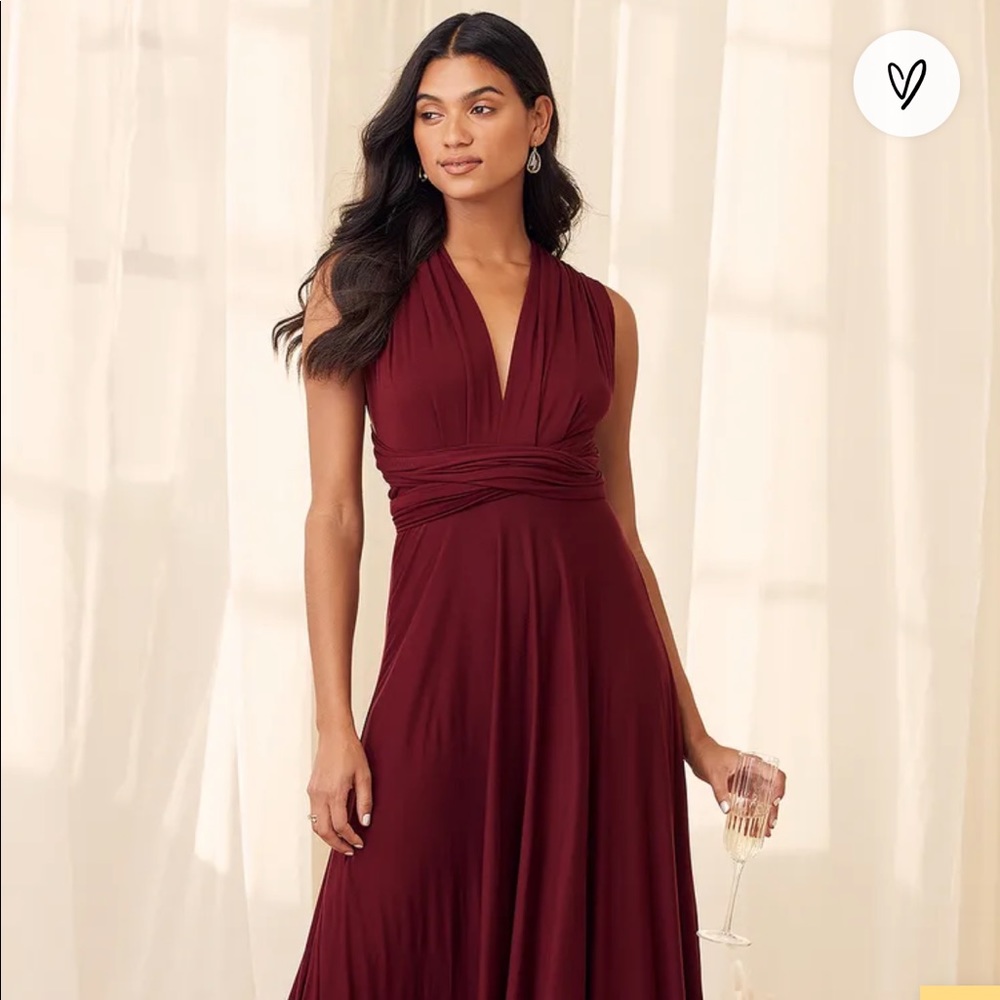 Lulus convertible burgundy maxi dress